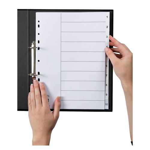 Marbig Indices & Dividers 1-10 Tab PP A4 White