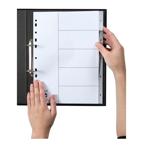 Marbig Indices & Dividers 1-5 Tab PP A4 White