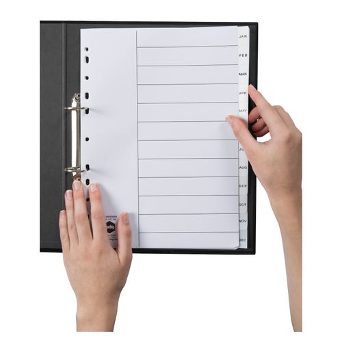 Marbig Indices & Dividers Jan-Dec Tab PP A4 White