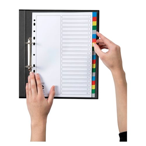 Marbig Indices & Dividers 20 Tab Pp A4 Multi Colour