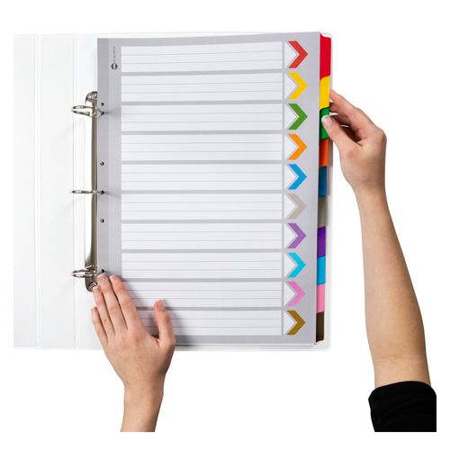Marbig Indices & Dividers 10 Tab Reinforced A3 Portrait Colour