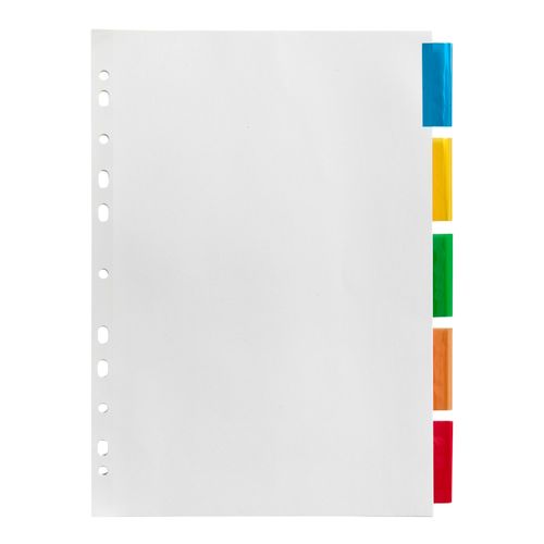 Marbig Indices & Dividers 5 Insert Tab Manilla A4 Colour