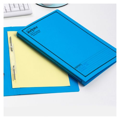 Spiral Spring Files Avery Spiral Spring File Foolscap Blue with Black Border Box 25 - Blue ...