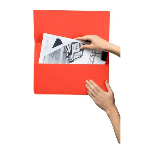 Marbig Slimpick Foolscap Cardboard Document Wallet Red