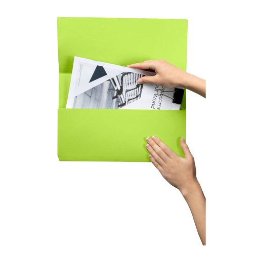 Marbig Slimpick Foolscap Cardboard Document Wallet Green