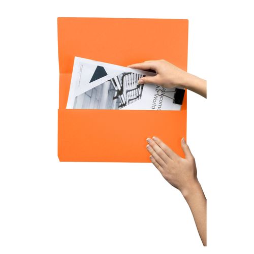 Marbig Slimpick Foolscap Cardboard Document Wallet Orange