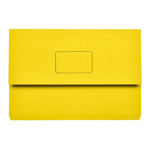 Marbig Slimpick Foolscap Cardboard Document Wallet Yellow