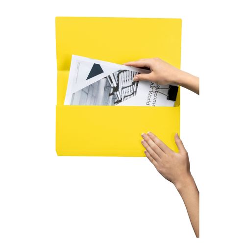 Marbig Slimpick Foolscap Cardboard Document Wallet Yellow