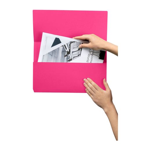 Marbig Slimpick Foolscap Cardboard Document Wallet Pink