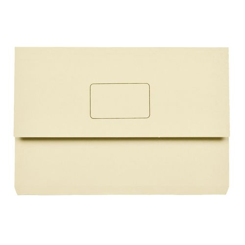 Marbig Slimpick Foolscap Cardboard Document Wallet Buff Beige