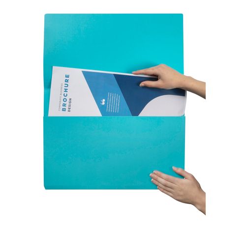 Marbig Slimpick A3 Cardboard Document Wallet Marine Blue