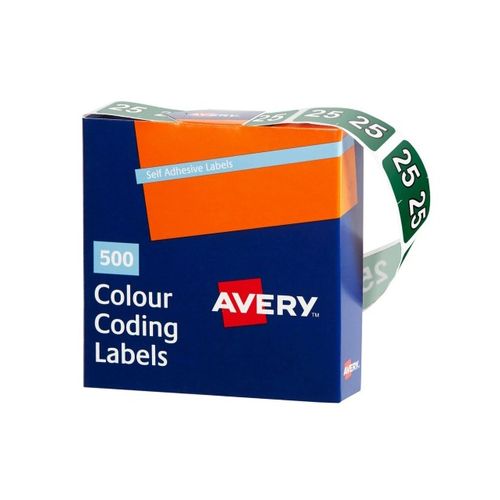 Avery 25 Lateral File Year Side Tab Label Pack 500