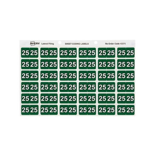 Avery 25 Lateral File Year Side Tab Label Pack 180