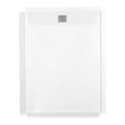 Cumberland Sheet Protectors A4 25mm Gusset & Flap 200 Mic Extra H/Duty Glass Clear Pvc Pack 10