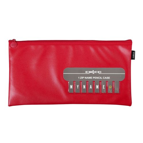 Celco Pencil Case 974456 Medium Name 338x174mm Red