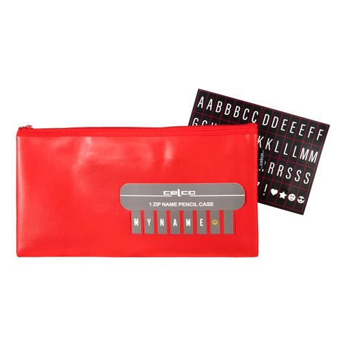Celco Pencil Case 974456 Medium Name 338x174mm Red