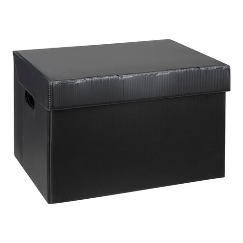 Marbig Corflute Box With Attached Lid Black