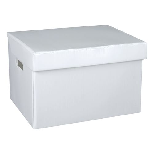 Marbig Corflute Box With Attached Lid White