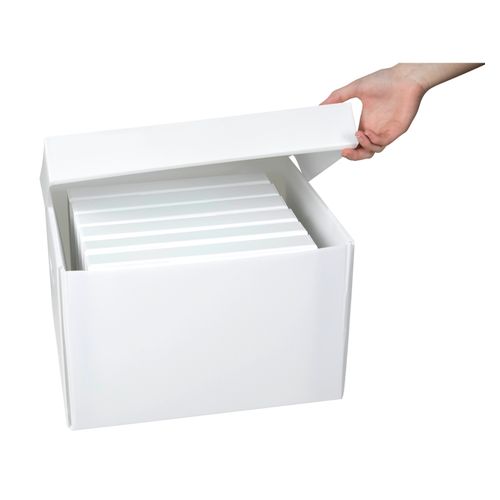 Marbig Corflute Box With Attached Lid White
