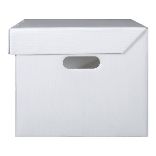 Marbig Corflute Box With Attached Lid White