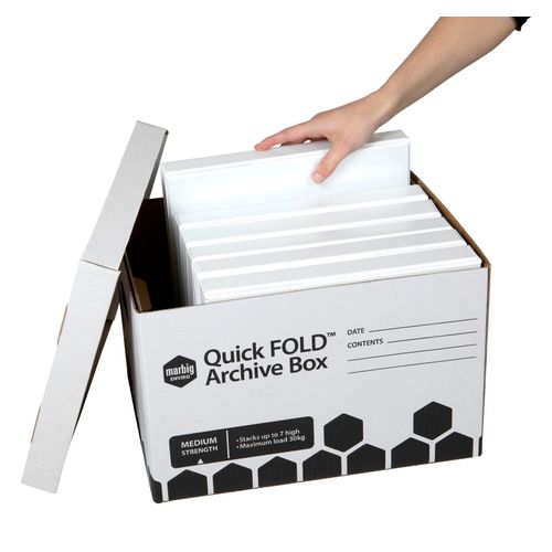 Marbig Archive Box Quickfold With Lid Pack 15