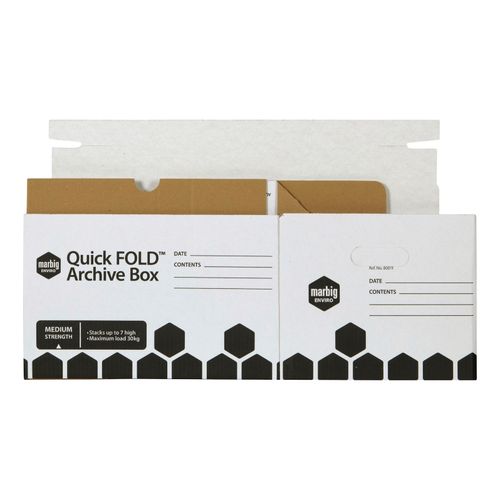 Marbig Archive Box Quickfold With Lid Pack 15