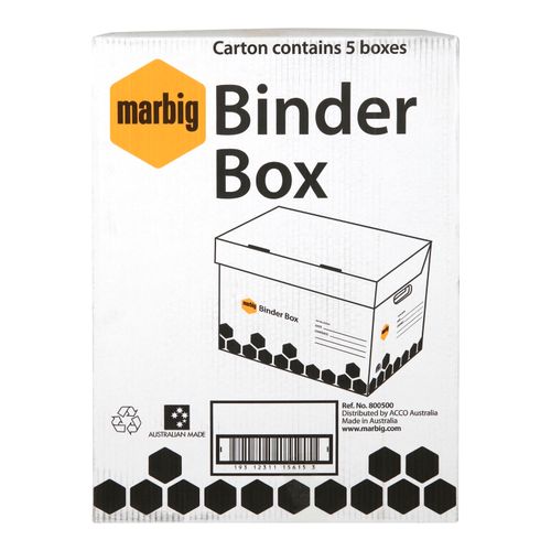 Marbig Archive Box Binder Super Strength Pack 5