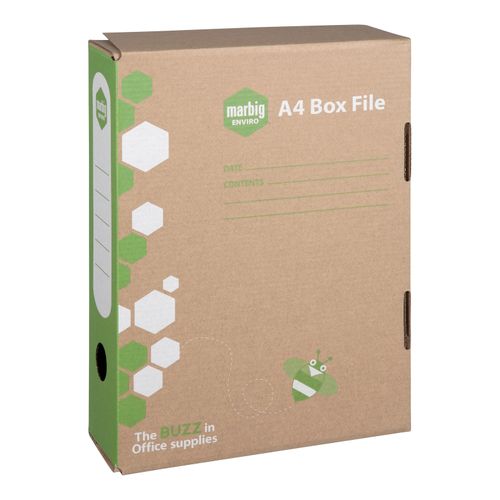 Marbig Enviro Box File A4 80mm Kraft