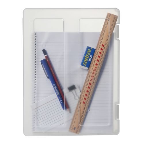 Marbig Plastic A4 Clear File Case With Clip