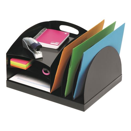 Marbig Desk Organiser Desktop Metal 2 Way Black