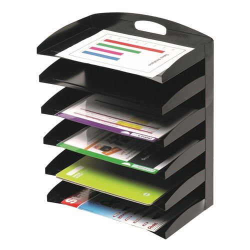 Marbig Organiser Desktop Metal 6 Tier Black