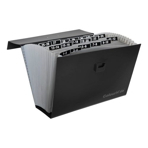 Marbig Colourhide Expanding Carry File Black