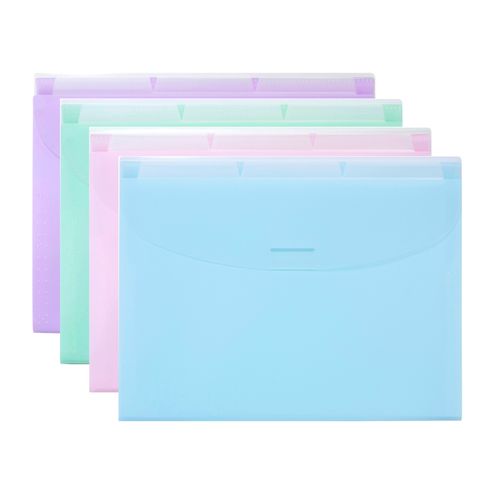 Marbig Expanding Wallet 3 Tabs Pastel Assorted Pack 8