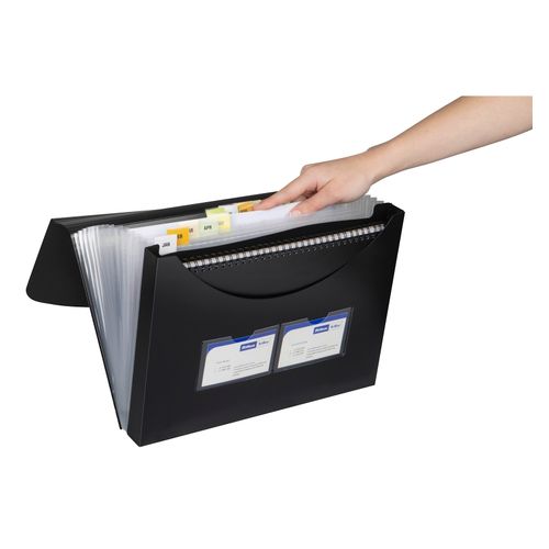 Marbig Expanding File With Storage Box Black