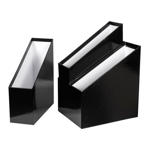 Marbig Simple Storage Magazine Holder 4 Section Black - Only 1 Remaining