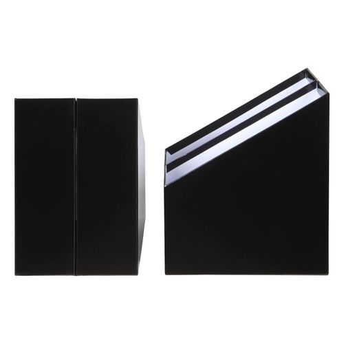 Marbig Simple Storage Magazine Holder 4 Section Black - Only 1 Remaining