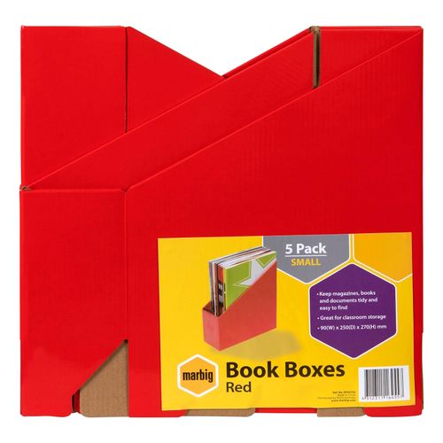 Marbig Book Box Small Red Pack 5