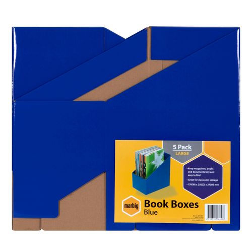 Marbig Book Box Large Blue Pack 5