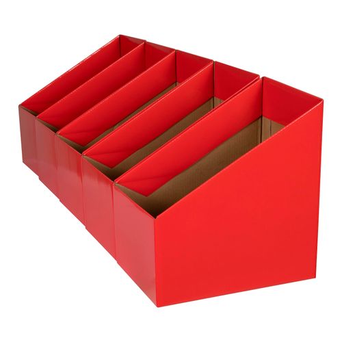 Marbig Book Box Large Red Pack 5