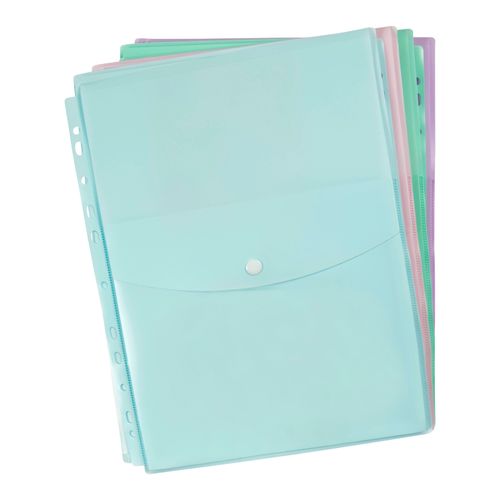 Marbig Binder Wallet A4 Top Opening Pastel Assorted Pack 8