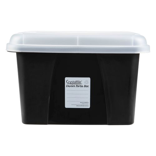 Crystalfile Porta Box Enviro 32L Clear Lid/Black Base