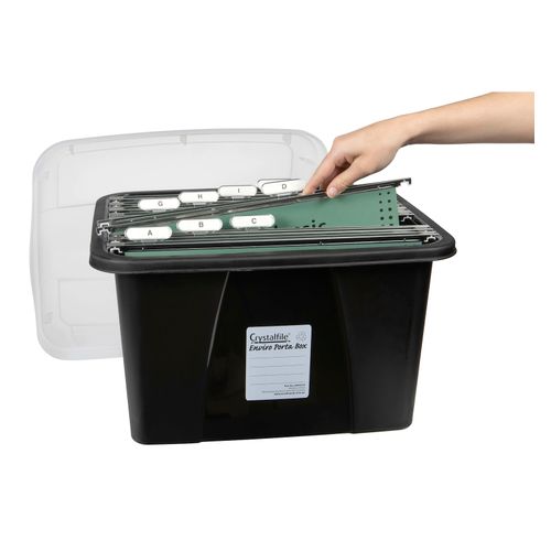 Crystalfile Porta Box Enviro 32L Clear Lid/Black Base
