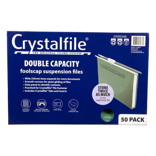 Crystalfile Complete Suspension Files Foolscap Double Capacity Pack 50