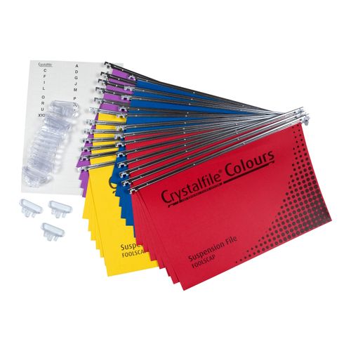 Crystalfile Complete Suspension Files Foolscap Assorted Pack 25