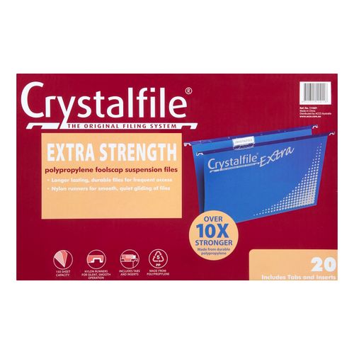 Crystalfile Complete Suspension Files Foolscap Blue Pack 20