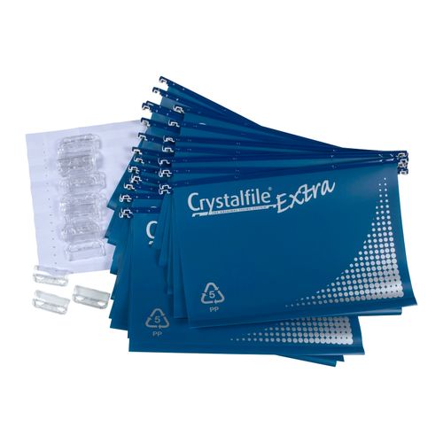 Crystalfile Complete Suspension Files Foolscap Blue Pack 20