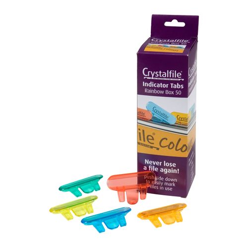 Crystalfile Indicator Tabs Rainbow Pack 50