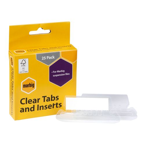 Marbig Suspension File Tabs And Inserts Pack 25