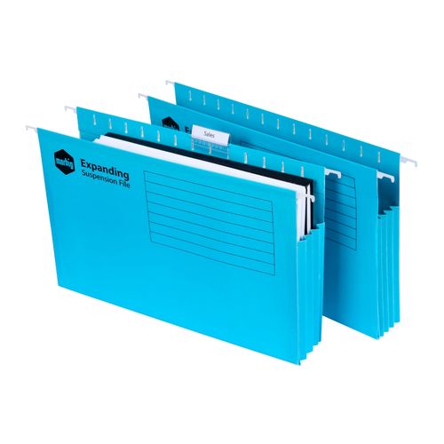 Marbig Expanding Suspension Files Complete Blue Pack 20