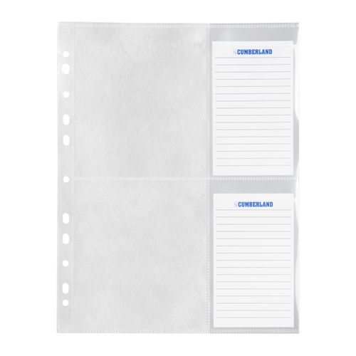 Cumberland CD Storage Pocket A4 With Index Card Pack 10